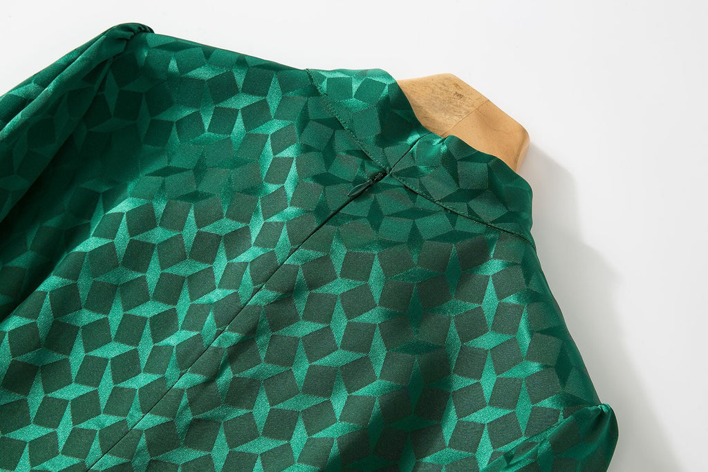 Robe Émeraude vintage à nœud lavallière - IRRESISTIBLE