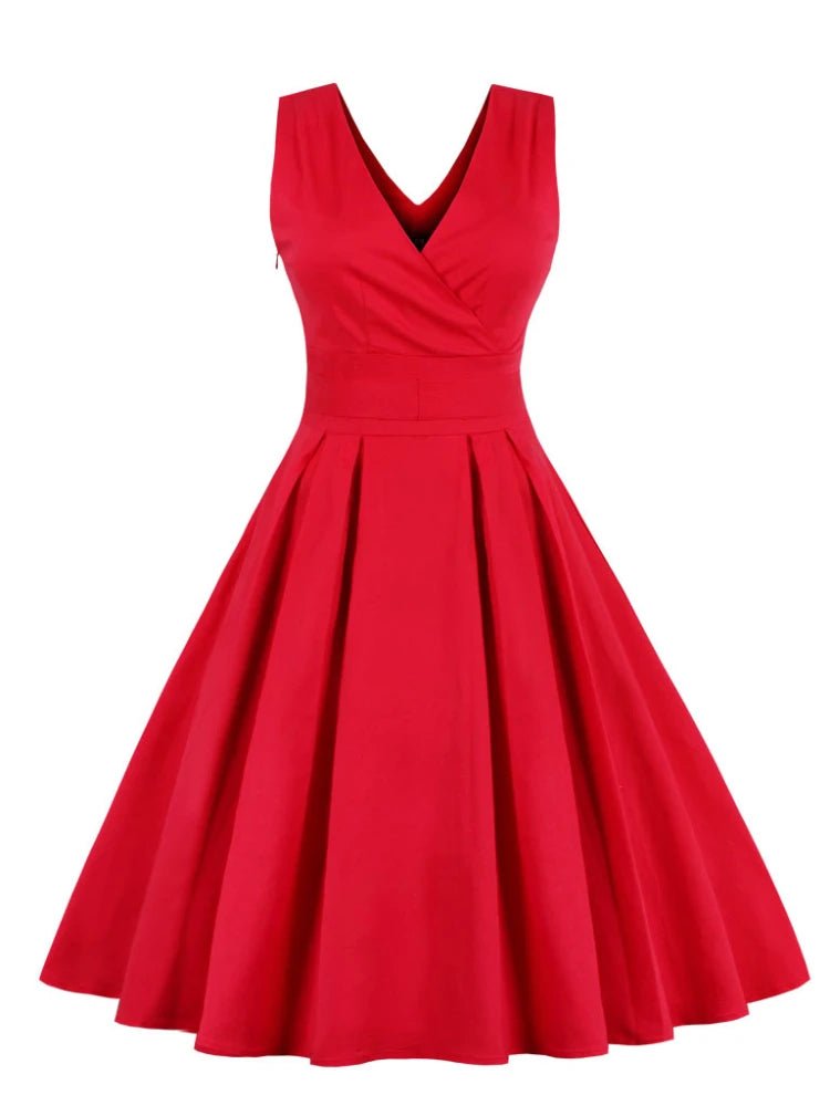 Robe Évasée Rouge Élégance Vintage - IRRESISTIBLE