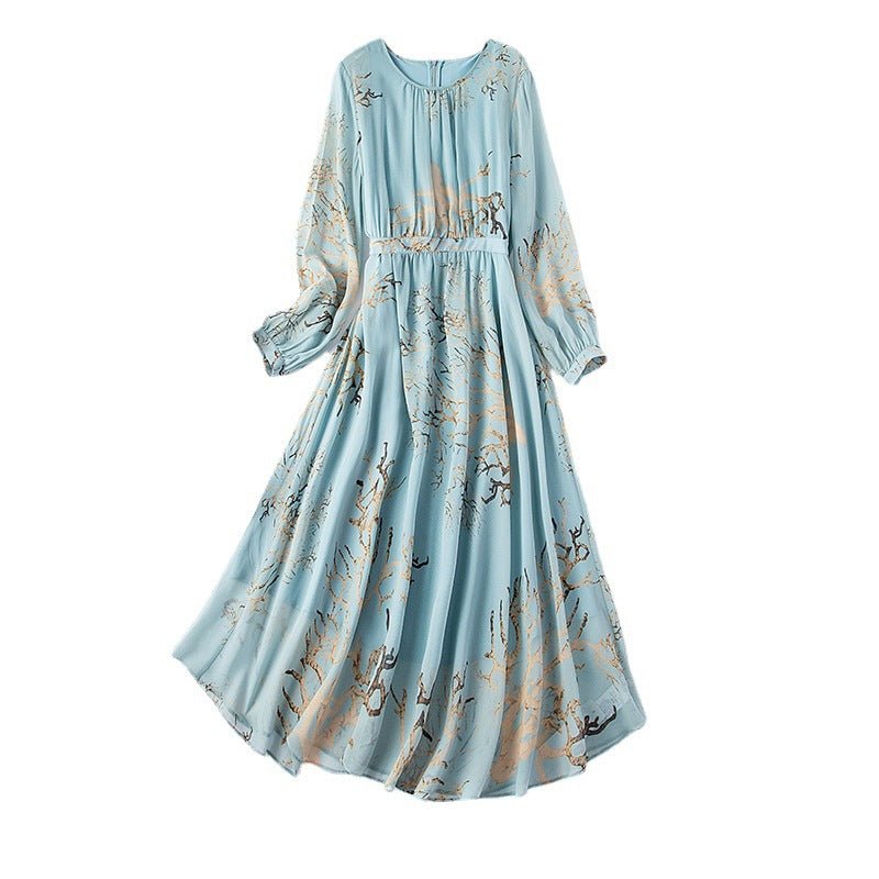 Robe longue élégante en soie avec imprimés tendence - IRRESISTIBLE